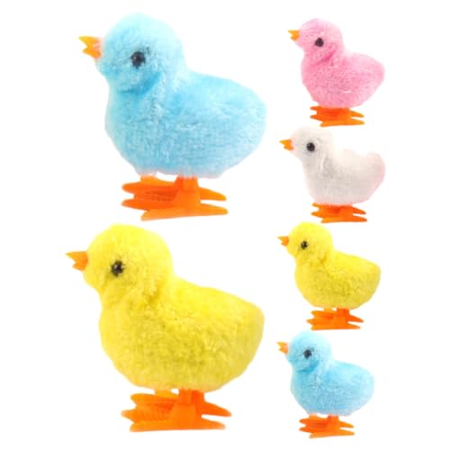 WHAMVOX 6 Stück Teiliges Aufziehspielzeug Plüsch Küken mit Federantrieb Lustige Springende Hühner Geschenk Bunte Farben Kompakt und Handlich für Drinnen und Draußen von WHAMVOX
