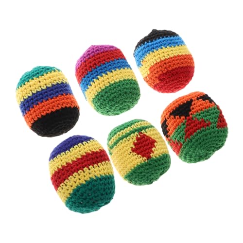 WHAMVOX 6 Stück Teiliges Bunte Handgestrickte Jonglier Säckchen Weiche Bean Bags für Motorische Kindergarten von WHAMVOX