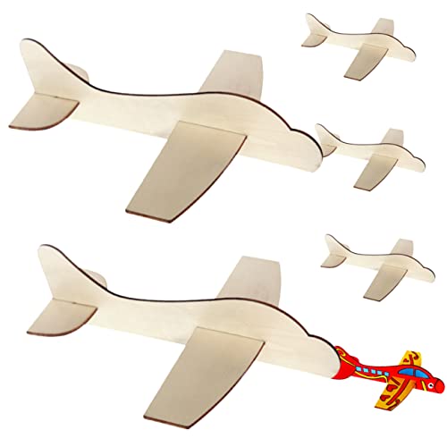 WHAMVOX 6 Stück Teiliges Holzflugzeug Modell Bausatz für DIY Malset Bastelspielzeug Kreativität und Geduld für und Partys von WHAMVOX