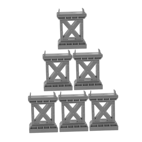 WHAMVOX 6 Stück Teiliges Holzzug Brückenstützen aus Robustem Kunststoff Kompatibel mit Gängigen Holzeisenbahnschienen Stabilisierende Gleiserhöhungen für Kindgerechtes Spiel und Kreatives von WHAMVOX