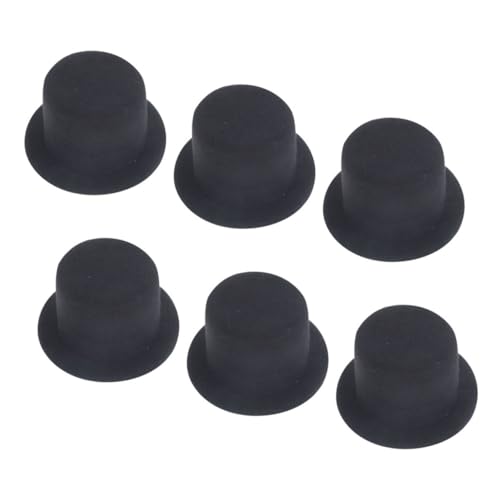 WHAMVOX 6 Stück Teiliges Miniatur Schwarze Mini formelhüte für DIY Bastelprojekte Puppenhausdekorationen Festliche Party Accessoires Handgefertigte Kleine Hüte für Puppen und Haustiere von WHAMVOX