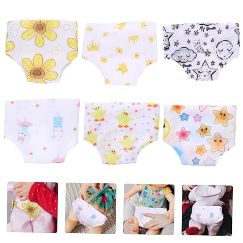 WHAMVOX 6 Stück Teiliges Puppenunterwäsche Niedliche Panties aus Leichtem Material Passende Puppenunterhosen für Mädchenpuppen für DIY Puppenkleidung und Puppenzubehör von WHAMVOX