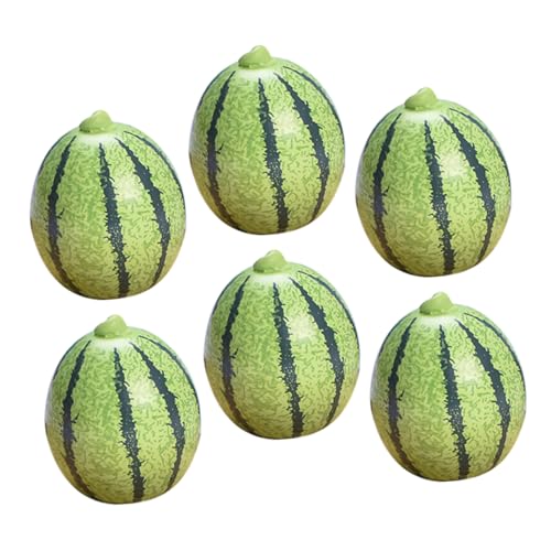 WHAMVOX 6Stücke Wassermelonen Modelle Künstliche Miniaturfrüchte für Kreative Dekorationen und Bastelprojekte Realistische Fake Früchte für Mini und Themen Deko von WHAMVOX