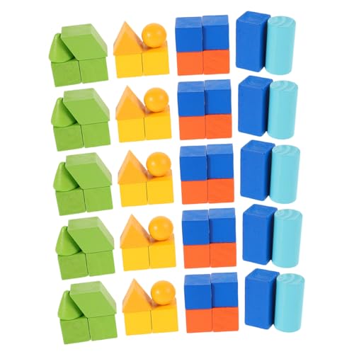 WHAMVOX 70 Teiliges Geometrisches Modell Mittelschulbedarf Feste Formen Mehrfarbige Musterblöcke 3D Formen Geometrische Blöcke Brettspiel Zur Paarung von WHAMVOX