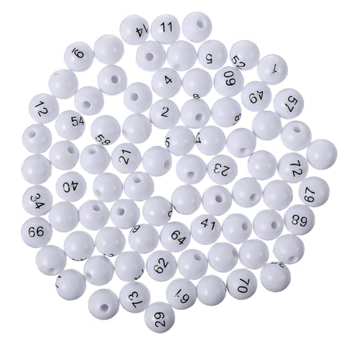 WHAMVOX 75 Stück Zubehör Für Lotterieautomaten Weiße Tombola-Kugeln Nummerierter Ball Partybälle Gewinnspielkugeln Partygeschenkball Nummerierte Bingokugel Massenbälle Spielzähler Plastik WHAMVOX 75 Stück Zubehör Für Lotterieautomaten Weiße Tombola-Kugeln Nummerierter Ball Partybälle Gewinnspielkugeln Partygeschenkball Nummerierte Bingokugel Massenbälle Spielzähler Plastik von WHAMVOX