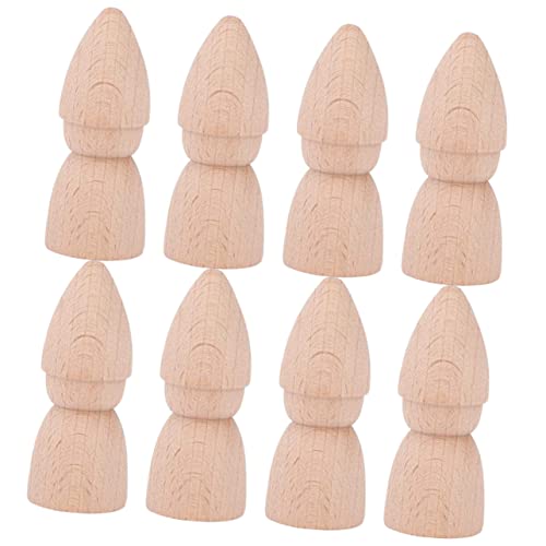 WHAMVOX 8 Stück Holz Puppe Anbindung scheibengardinen DIY Leere Holzpflockpuppen Puppenverzierungen aus Holzpflöcken DIY unfertige Puppen aus Holz Steckpuppen unvollendet Leere Stiftpuppe von WHAMVOX