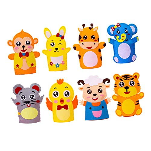 WHAMVOX 8 Stück Teiliges DIY Bastelset Handpuppen für Kreatives Nähmaterial Cartoonartige Figuren Sicher und Pädagogisch Fördert Fantasie und Eltern Junge Mädchen Interaktion von WHAMVOX