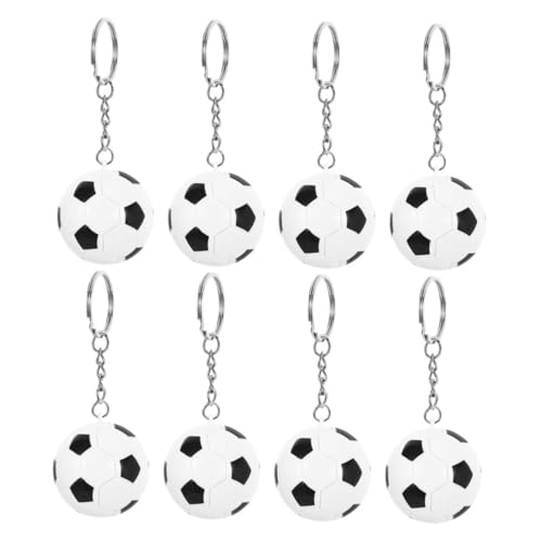WHAMVOX 8 Stück Teiliges Fußball Schlüsselanhänger Soccer Theme Bag Charms Robuste Metall Abs Anhänger Leichte Vielseitige Fußball Mitgebsel für Kindergeburtstag Faschingszubehör Autodeko von WHAMVOX