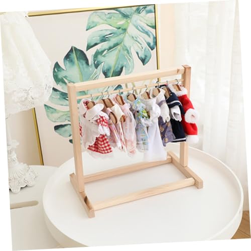WHAMVOX 8 Stück Teiliges Holz Kleiderbügel für Puppen Kleine Stabile und Glatte Miniaturhänger Geeignet für Puppenkleidung Schonend Dekorativ Platzsparend Robustes Retro Design von WHAMVOX