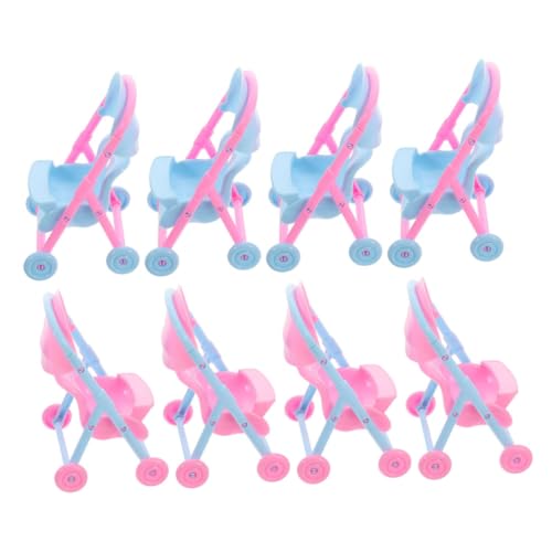 WHAMVOX 8 Stück Teiliges Miniatur Puppenwagen Detailgetreu Leicht Stabiles Kunststoffmaterial Tragbar für Rollenspiel für Puppenhaus Zubehör und Fantasievolles Drinnen und Draußen von WHAMVOX