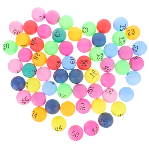 WHAMVOX 80 Stück Teiliges Bunter Nummerierter Plastikkugeln für Tombola und Eventspiele Leichte Robuste Kunststoffbälle für Mobile Ziehungen und Vielseitige Spielaktivitäten von WHAMVOX