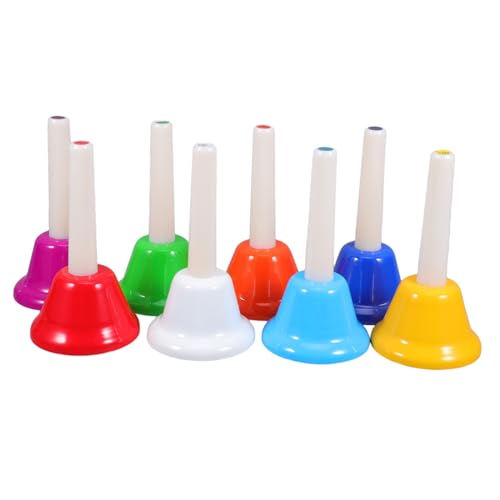 WHAMVOX 8pcs Farbenfrohe Handglocken Für Kinder Musikinstrumente Für Kinder Kleinkind Jingle Bells Baby Hand Ringing Glocken Händchen Percussion Toys von WHAMVOX