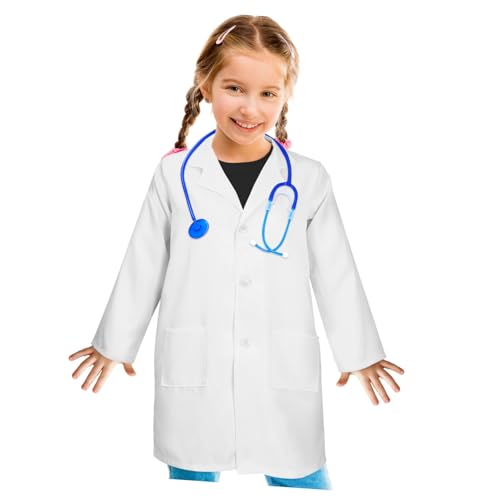 WHAMVOX Arztkostüm mit Baumwoll-laborkittel und Realistischem Hörgerät Atmungsaktiv mit Großen Taschen für Rollenspiele Fasching Halloween und Bühnenauftritte WHAMVOX Arztkostüm mit Baumwoll-laborkittel und Realistischem Hörgerät Atmungsaktiv mit Großen Taschen für Rollenspiele Fasching Halloween und Bühnenauftritte von WHAMVOX