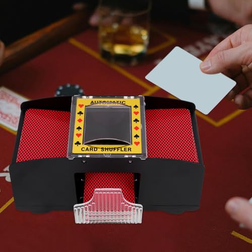 WHAMVOX Automatischer Kartenmischer Elektrisch für Decks Pokerkarten Geräuscharm Kompakt und Vielseitig für Spieleabende Familie Reisen und Camping Geeignet von WHAMVOX
