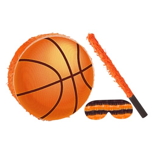 WHAMVOX Basketball Pinata aus Robustem Karton mit und Augenbinde Interaktives Partyspiel für Kindergeburtstag Sportliches Motto Inklusive Konfetti Geeignet für Jungen und Mädchen von WHAMVOX