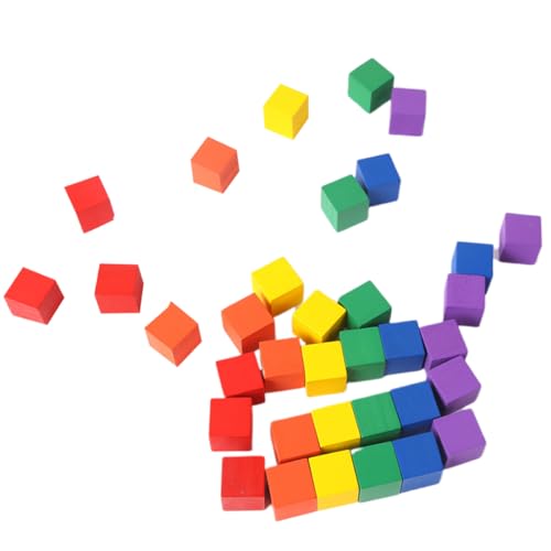 WHAMVOX Bunte Holzbauwürfel Quadratische DIY Bauklötze Aus Für Kreatives Für Und Kleinkinder von WHAMVOX