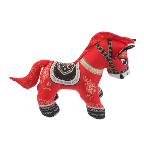 WHAMVOX Chinesische Pferd Plüschpuppe Weiches Kuscheltier Sammlerfigur Glücksbringer Dekoration für Auto Zuhause Sofa WHAMVOX Chinesische Pferd Plüschpuppe Weiches Kuscheltier Sammlerfigur Glücksbringer Dekoration für Auto Zuhause Sofa von WHAMVOX