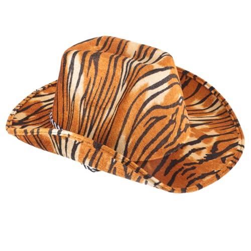 WHAMVOX Cowgirl hut Damen Western Cowboyhut mit animalischem Muster Modisch für Halloween Karneval Party und Western cosplay Bequem und Vielseitig Kombinierbar WHAMVOX Cowgirl hut Damen Western Cowboyhut mit animalischem Muster Modisch für Halloween Karneval Party und Western cosplay Bequem und Vielseitig Kombinierbar von WHAMVOX