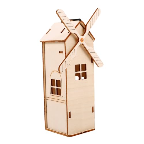 WHAMVOX DIY Solar Windmühle aus Holz Windkraft Windrad Bausatz für Stem Wissenschaftsspielzeug Lernspielzeug mit Sicherem Präzise Geschnittenem Holzmaterial Fördert Beobachtung und Denken von WHAMVOX