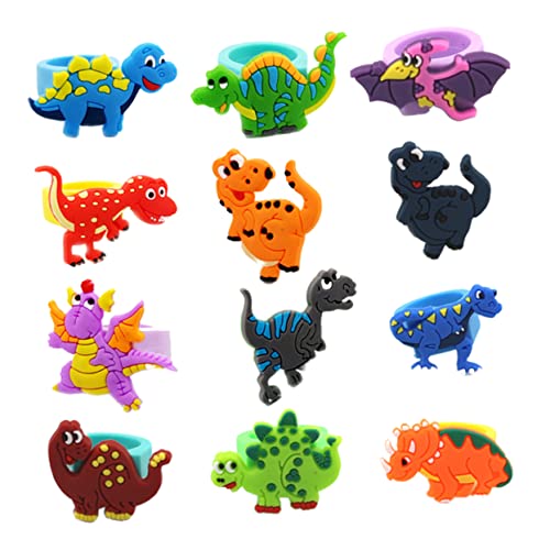 WHAMVOX Dinosaurier Finger Ringe Aus PVC Lustige Cartoon Fingerpuppen Für Party Mitgebsel Und Farbenfrohe Designs Zufälliger Stil von WHAMVOX