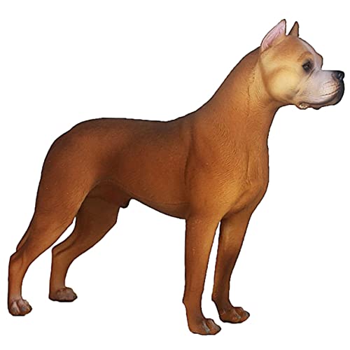 WHAMVOX Bulldogge Statue Herzförmig Echte Dogo Argentino Statue Realistische Hundeskulptur Aus Dekorative Hundefigur Für Schreibtisch Und Kinderzimmer Adorable Hundedekoration Bulldogge Figur Deko von WHAMVOX