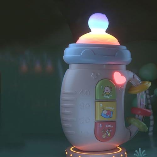 WHAMVOX Elektrisches Fläschchen Musikfunktion Neugeborenenfreundlich Beruhigend Motorikfördernd Sicherer Farblich Abgesetztes Design in Ruhigem Blau ohne Batterien für Frühe von WHAMVOX