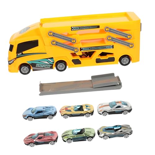 WHAMVOX Truck Spielzeugauto Spielzeug Baby Faltbares Spielzeugauto Set 变形折叠玩具车 Mit 6 Kleinen Fahrzeugen Gelber Transporter Baufahrzeug Für Perfekt Als Für Jungen Und Ädchen Alter Ab 3 Jahren von WHAMVOX