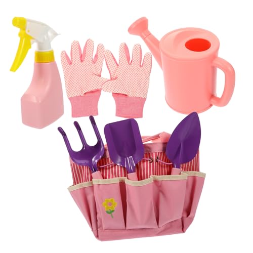 WHAMVOX Gartenzubehör Gartenspaten Gartenwerkzeugset Für 7 Teiliges Set Mit Schaufel Rechen Gießkanne Spritzkanne Handschuhen Und Tragetasche Ideales Für Den Garten Und Sandkasten von WHAMVOX