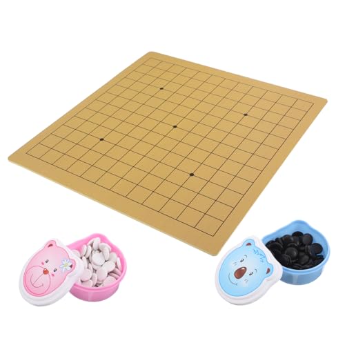 WHAMVOX Go Spielset mit Doppelseitigem Brett Leichter Niedliche Bär Box Tragbares Lernspiel für Anfänger Strategisches Reiseschach für Familie WHAMVOX Go Spielset mit Doppelseitigem Brett Leichter Niedliche Bär Box Tragbares Lernspiel für Anfänger Strategisches Reiseschach für Familie von WHAMVOX