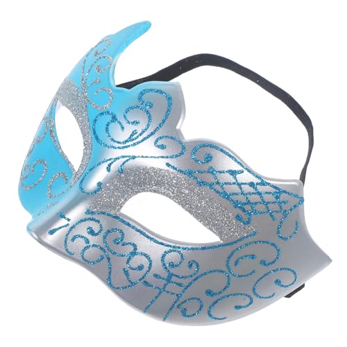 WHAMVOX Halbgesichts maske Silber blau mit Goldglitzer Leichte Karnevalsmaske für Herren und Damen Vielseitige Party Verkleidung Bequeme Cosplay maske WHAMVOX Halbgesichts maske Silber blau mit Goldglitzer Leichte Karnevalsmaske für Herren und Damen Vielseitige Party Verkleidung Bequeme Cosplay maske von WHAMVOX