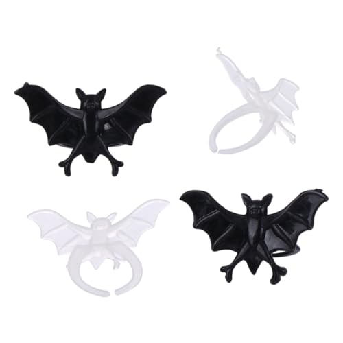 WHAMVOX Halloween Fledermaus Leuchtender Ring Kunststoff Finger Ring Bunte Gruselige Halloween Deko Offen für Partys und Kostüme von WHAMVOX