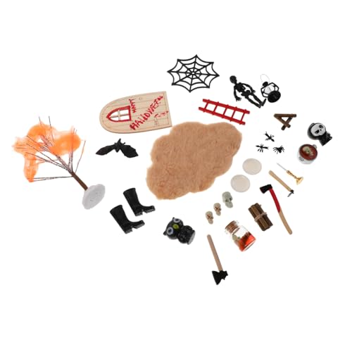 WHAMVOX Halloween Miniatur-Dekorationen mit Detailreichen Miniaturfiguren Vielseitig für Puppenhäuser Feengärten und Gruselige Partydeko Realistische Gestaltung für Festliche Atmosphäre von WHAMVOX