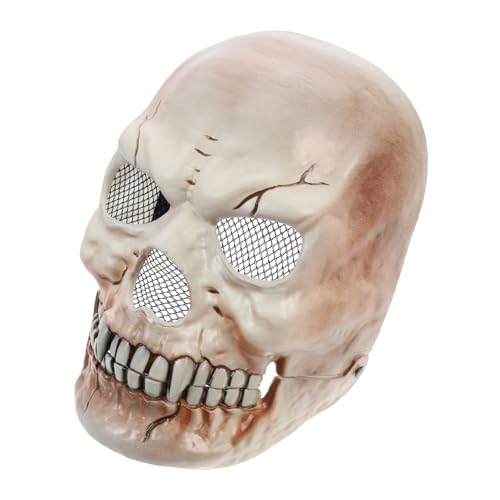 WHAMVOX Halloween Schädelmaske aus Kunststoff mit Beweglichem Mund Gruseliges Cosplay Kostüm Zubehör für Halloweenparty Vielseitige Dekoration für Erwachsene Bequem und Hautfreundlich WHAMVOX Halloween Schädelmaske aus Kunststoff mit Beweglichem Mund Gruseliges Cosplay Kostüm Zubehör für Halloweenparty Vielseitige Dekoration für Erwachsene Bequem und Hautfreundlich von WHAMVOX