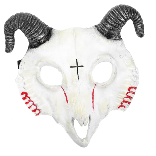WHAMVOX Halloween Ziegenkopf Maske mit Lebensechtem Design Dekorative Tiermaske für Cosplay Faschingsparty Halloween Kostüm Jungen und Horror Kostüm Fans von WHAMVOX