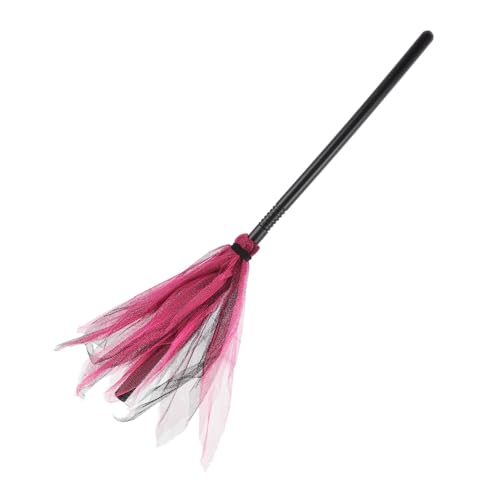 WHAMVOX Hexenbesen Halloween Deko Fliegender Besenstiel Mesh Besen Stiel Kunststoff Hexenkostüm Requisit für Kostüm Themenpartys Karneval Cosplay von WHAMVOX