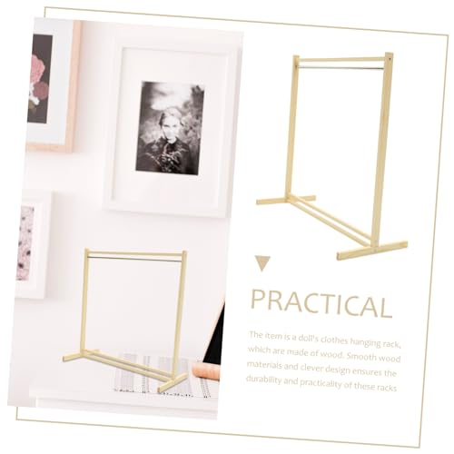 WHAMVOX Holz Puppen kleiderständer Großes Puppenkleiderbügel Robustes Holzmaterial für Puppenkleider Mäntel und Röcke Praktisches Möbelzubehör für Puppenhäuser von WHAMVOX