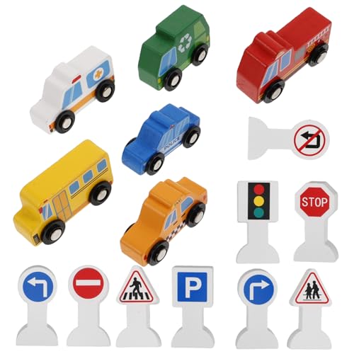 WHAMVOX Holzfahrzeuge und Verkehrsschilder Teiliges Holzauto Sichere Holzmaterialien Realistische Miniatur Fahrzeuge für Kleinkinder und Vorschulkinder WHAMVOX Holzfahrzeuge und Verkehrsschilder Teiliges Holzauto Sichere Holzmaterialien Realistische Miniatur Fahrzeuge für Kleinkinder und Vorschulkinder von WHAMVOX