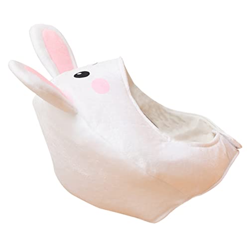 WHAMVOX Kleine Weiße Kaninchen Kopfbedeckung Hasenohren Kostüm Hut Kaninchenkostüm Cosplay Hasenkostüm Hasenhut Performance Stirnband Hasenohrenhut Festliche Kopfbedeckung von WHAMVOX