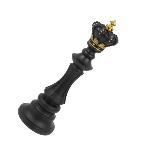 WHAMVOX Kreative Schachfigur aus Harz Mittlere Schwarze Königsskulptur Dekoratives Resin Element für Wohnraum Büro und Feierlichkeiten Elegante Home Adornments für Stilvolle von WHAMVOX