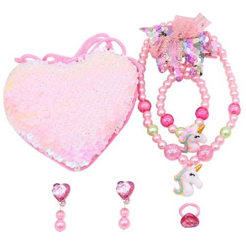 WHAMVOX Kristalle Kinder 1 Satz Halskette Für Kinder Kinderkette Schöner Schmuck Für Kinder Kind Halskette for for Mädchen Schmuck Kinderschmuck Für Mädchen Plastik Rosa Kinder Schmuck Set von WHAMVOX