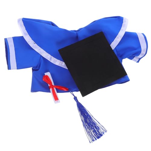 WHAMVOX Kuscheltiere Abschluss Outfit mit Blauem Umhang Weißem Kragen und Urkundenaccessoire Niedliches Teiliges Verkleidungsset für Plüschtiere als Fotorequisite und Partydekoration zur von WHAMVOX