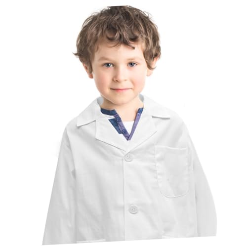 WHAMVOX Laborjacke Langarm Baumwoll Polyester Pflegeleicht Niedliches Arztkostüm für Mädchen und Jungen Vielseitig für Schule Kindergarten Halloween und Rollenspiele Geeignet von WHAMVOX