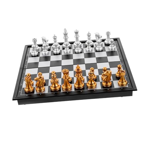WHAMVOX Magnetisches Internationales Schachspiel Faltbar Reise Schachbrett Indoor Gesellschaftsspiel mit Stabilen Figuren für Erwachsene Logiktraining von WHAMVOX