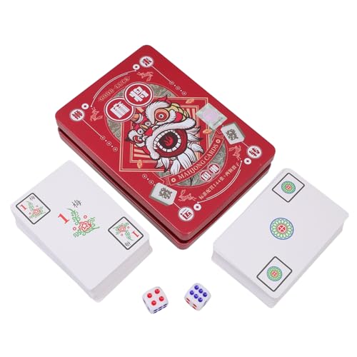 WHAMVOX Mahjong Karten Breites Format Glatte Oberfläche mit Würfeln Tragbar für Party Camping Familien Spielspaß von WHAMVOX