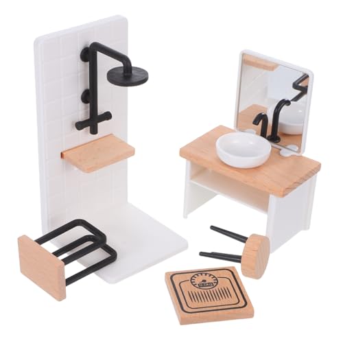 WHAMVOX Maßstab Badezimmer Duschraum Waschbecken Handtuchhalter Hocker Modell für DIY Badezimmer Dekoration und Spielzeugzubehör von WHAMVOX