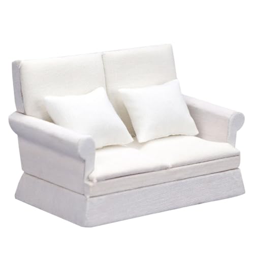WHAMVOX Maßstab Weißes Mini Sofa Wohnzimmer Dekor Realistische Puppenhaus Couch Handgefertigt Robust Langlebig für WHAMVOX Maßstab Weißes Mini Sofa Wohnzimmer Dekor Realistische Puppenhaus Couch Handgefertigt Robust Langlebig für von WHAMVOX