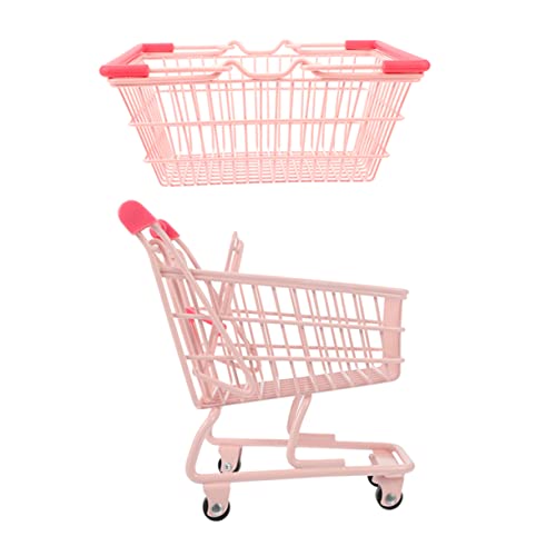 WHAMVOX Kinder Einkaufswagen Mini Einkaufswagen Für 2er Set Mit Handbasket Und Farbigem Mini Einkaufswagen Ideales Für Den Supermarkt Und Lebensmittelgeschäft Fördert Kreatives Und Rollenspiele von WHAMVOX