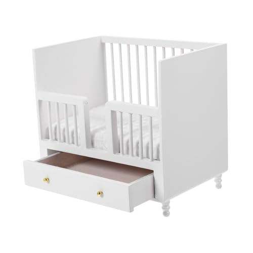 WHAMVOX Mini-Hausschmuck Kinder Zimmer einrichtungen möbel Krippe Babypuppenbett Puppenhaus-Babyzimmer-Accessoires Heimzubehör Dekorationen Mini-Möbelspielzeug Mini- -Layout Miniatur von WHAMVOX