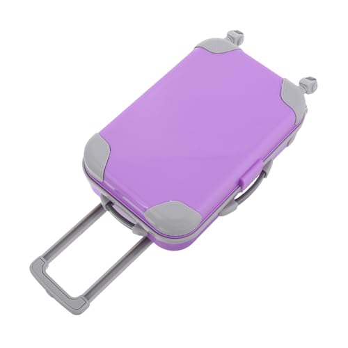 WHAMVOX Mini Koffer für Puppenhaus Realistisches Leichtes Puppen Accessoire Tragbarer Mini Koffer für Puppen für Reise Spielzwecke Pastellviolett von WHAMVOX
