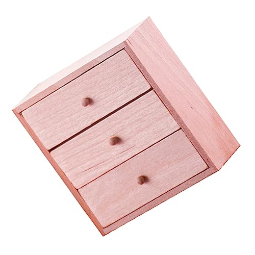 WHAMVOX Mini-Schrank-Ornamente Aufbewahrungsschrank aus Holz Miniaturschrank Wohnkultur Möbel Mini-Hausschrank Mini-Bücherregal aus Holz Haushalt Dekorationen Baby Requisiten Puppenhaus von WHAMVOX